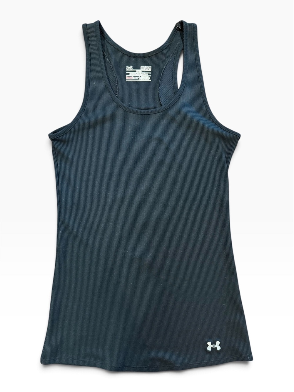 Under Armour HeatGear Fitted Black Racerback Tank Top, Size Medium